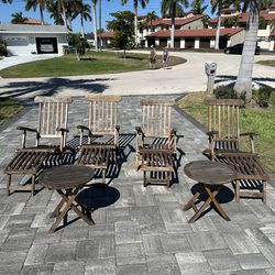 Teak wood lounge chair set