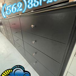 Black Eight Drawer Dresser With Rails New Chest Cajonera Comoda 