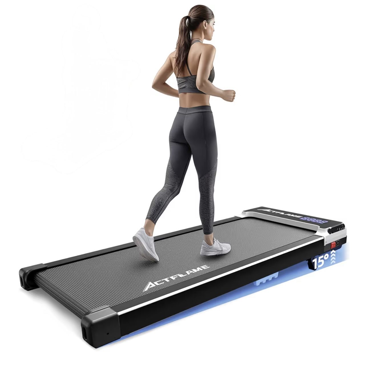 Actflame Walking Pad with Incline, Portable Treadmill For Home