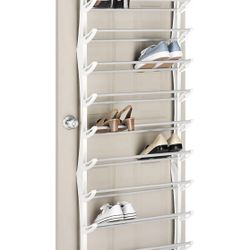Over the Door Shoe Rack 36 Pair White