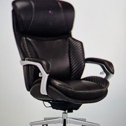 Serta iComfort i6000 Big & Tall Ergonomic Bonded Leather High-back Executive Office Chair, Brown/silver