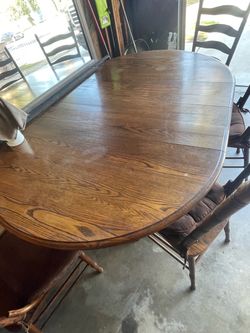 Oak Dining Table with Chairs