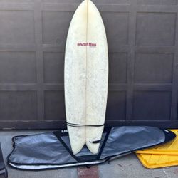 Encinitas Fish Tail Surfboard With Lok Box Speed Dialers