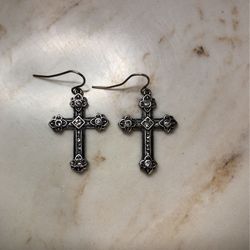 Diamond Cross Earrings 