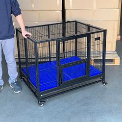 (New in box) $180 Large Folding Heavy Duty Dog Cage Crate Kennel, Single-Door, 41x31x34”