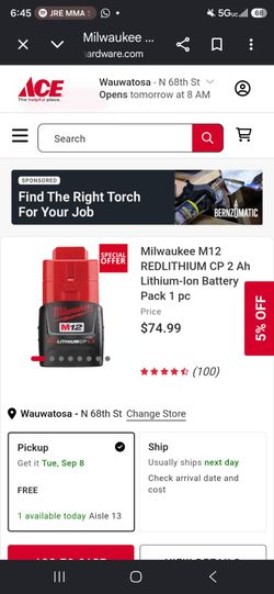 Brand new Milwaukee M12 2.0 Ah REDLITHIUM CP2.0 Battery
