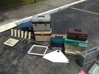 Tackle boxes, boat parts