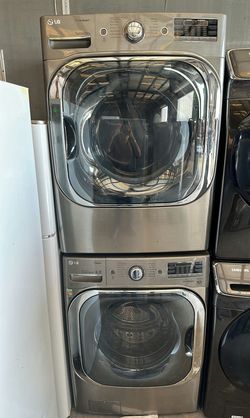 LG Front Load Set Stainless Steel with SteamWash