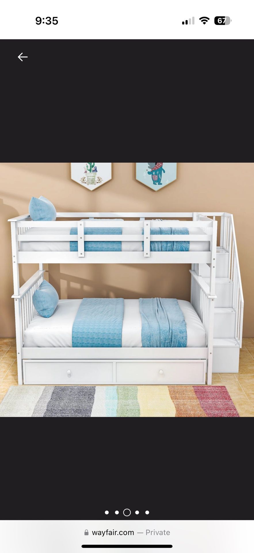 Full Over Full Bunk Bed White