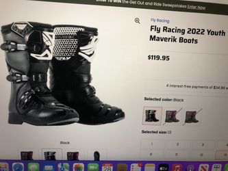 Fly Racing Boots Maverik Youth Size 5