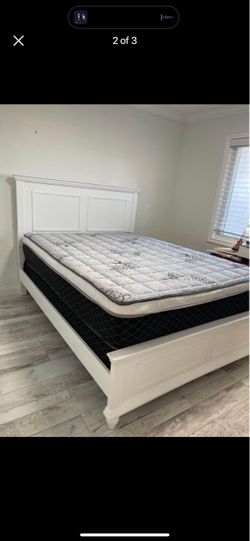 New Queen bed frame with mattres