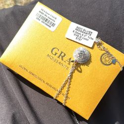 GRA Moissanite necklace WITH Certification/ warranty