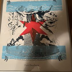 The World’s Columbian Exposition & Fort Dearborn  Aluminum Framed Art Work 16x19