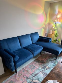 Velvet Blue Futon Couch