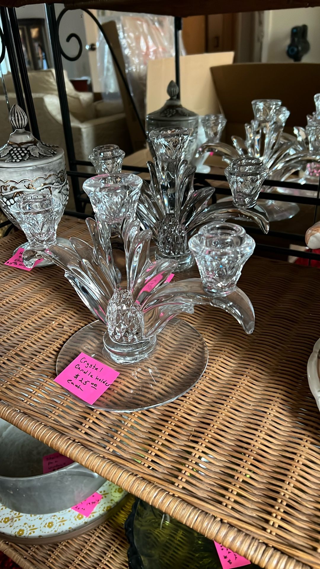 Crystal candle holders