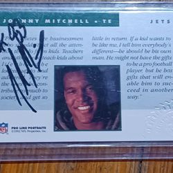 Johnny Mitchell Signed Autographed 1992 Pro Line Portraits New York Jets Nebraska 