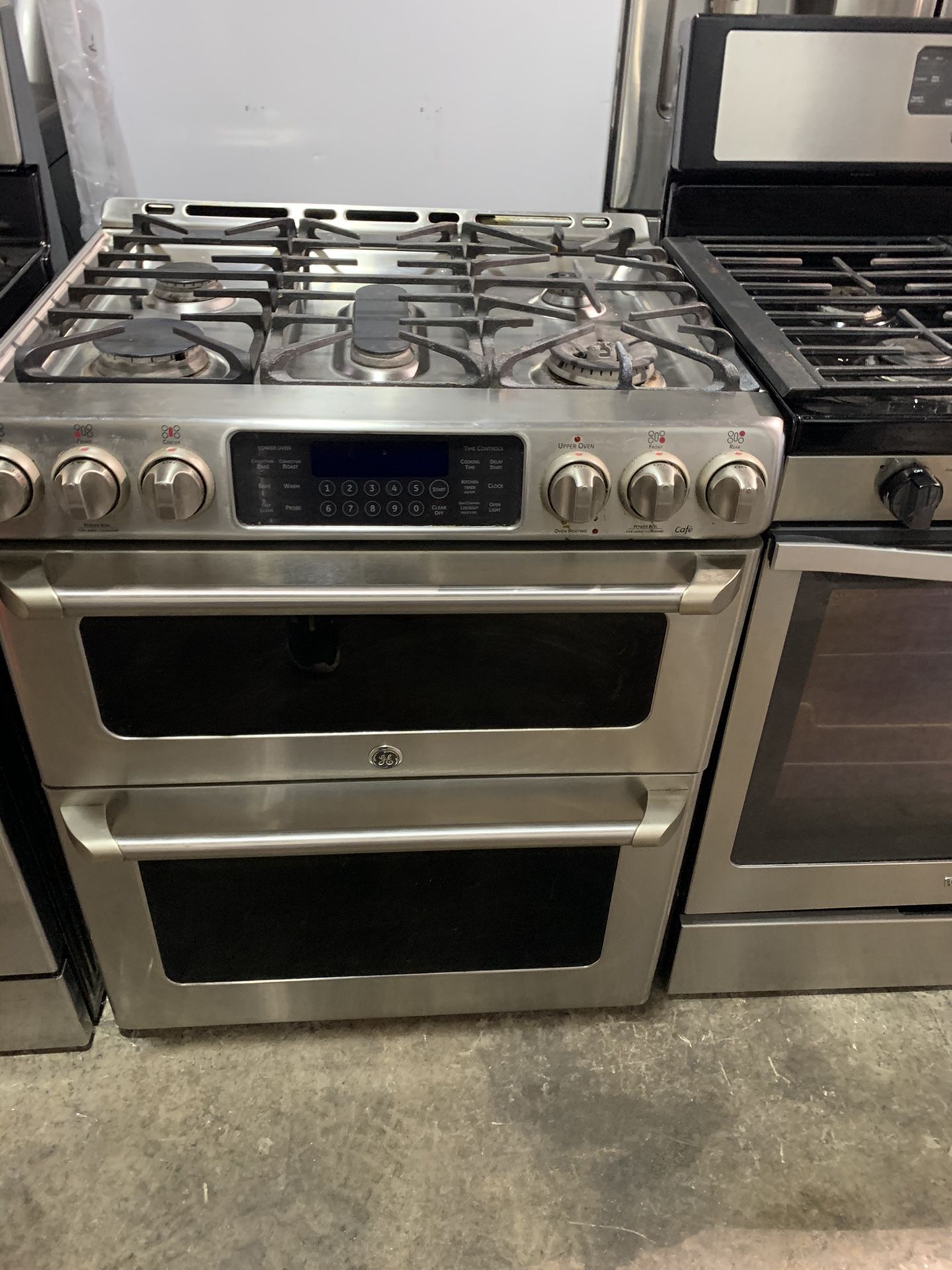 ge cafe double oven gas stove stainless 30 inches