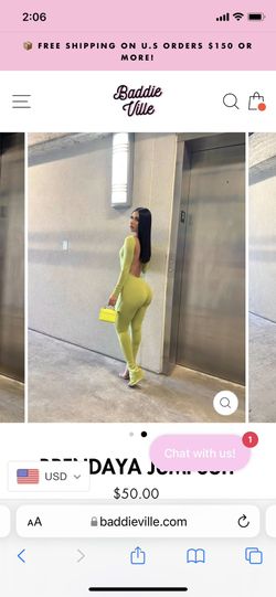 Baddieville Brendaya jumpsuit (Green) Size M