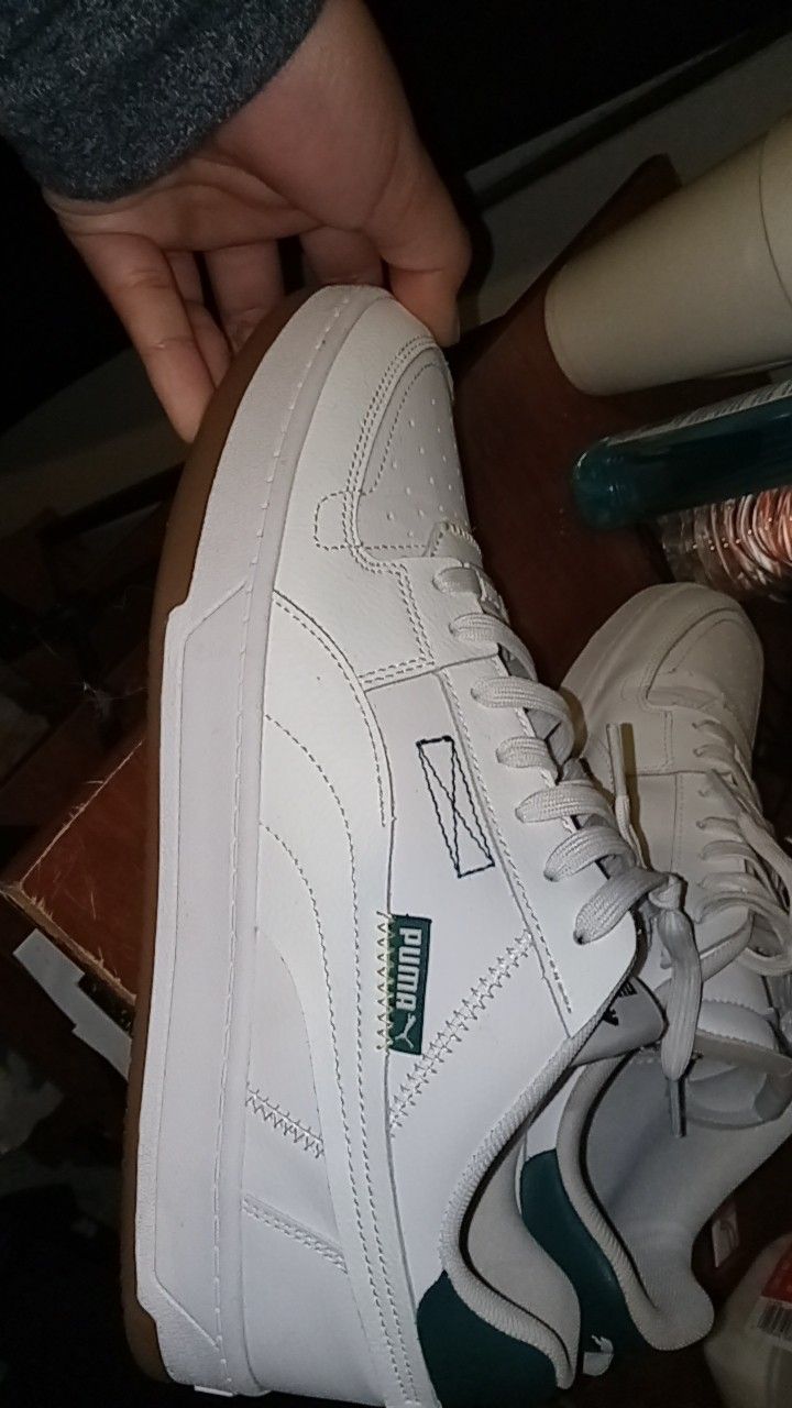 Puma white/greens shoes