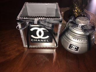Hand made Chanel decor 2pc set.