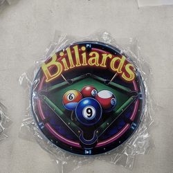 Billiards Pool Table Game Metal Sign 