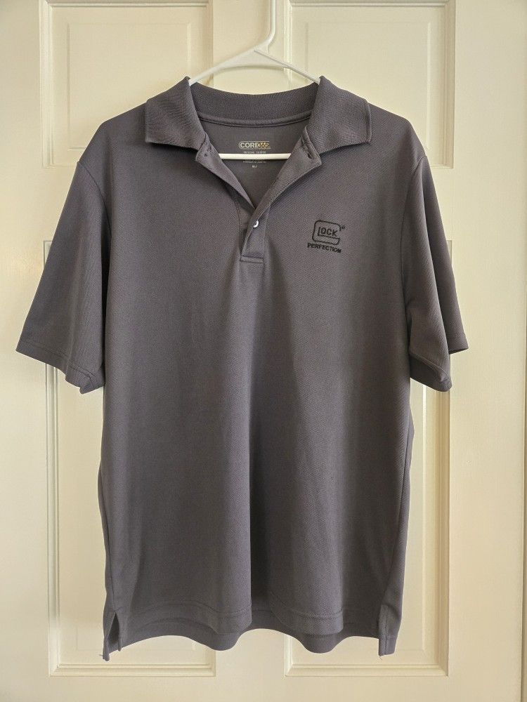 Men's Glock Perfection Dark Gun Metal Gray Polo Shirt Short Sleeved T-Shirt with Collar Core 365