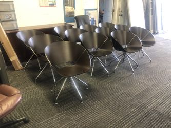 Wood designer swivel chairs in espresso