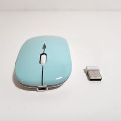 Wireless Bluetooth Mouse, Slim Dual Mode Rechargeable (Blue)

