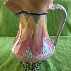 Mackenzie Childs Keukenhof  Pitcher/Vase In Mint Condition