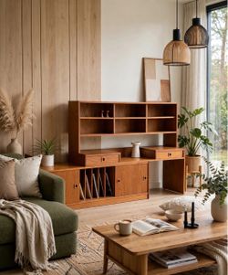 Danish Modern Modular TV Stand / Media Center – Expandable Wall Unit