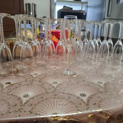 Clear Fancy Glass Champagne Glass Cup