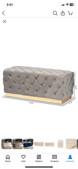 Velvet Fabric Ottoman 