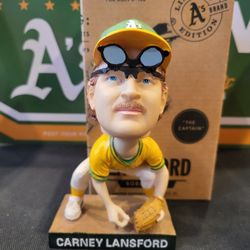 Carney Lansford signed bobblehead