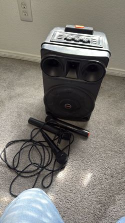 Speaker with microphones