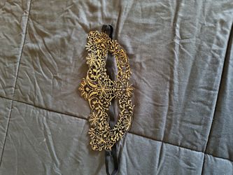 Black and Gold Lace Masquerade Mask