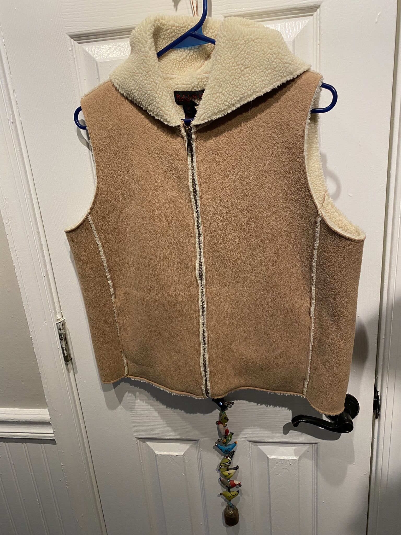 Adult Size Medium Ralph Lauren Brown Fleece Vest with Hood
