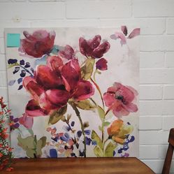Floral canvas painting