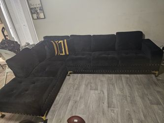 Black and gold couch