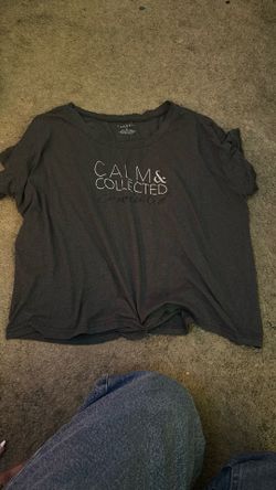 Plus Size Gray Comfort Shirt “Calm&Collected,Connected” - Size XL