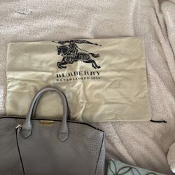 Authentic Burberry Gray Tote purse