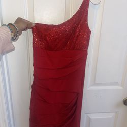 M Size Red Sequin Dress 