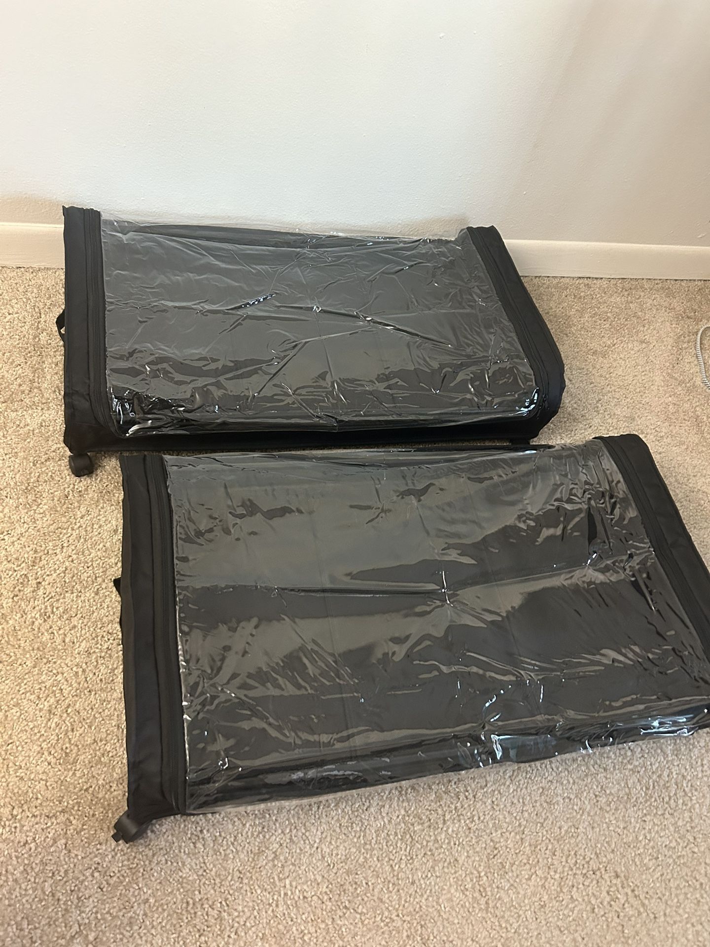 2-Pack Under Bed Storage Containers with Clear Lids and wheels black