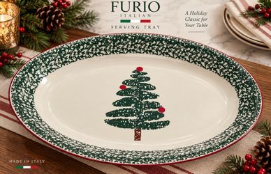 Furio Italian Holiday Ceramic Serving Tray