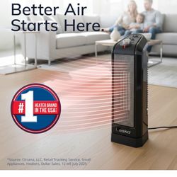 Lasko Oscillating Ceramic Space Heater for Home with Overheat Protection, Thermostat, and 3 Speeds, 15.7 Inches, Black, 1500W, CT16450, Small, 4 Pound