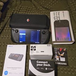 Bundle Deck OLED 512gb + 1tb extra, dock, case, charger, screen protector