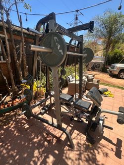 OLYMPIC SQUAT RACK SMITH MACHINE WITH OLYMPIC WEIGHTS