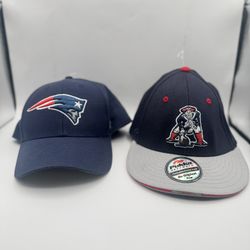 2 NE Patriots Caps A 47 Strap Back And A Pukka Headwear Retro Logo S/M Both New