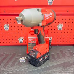 Milwaukee M18 18-Volt Lithium-Ion Brushless 1/2 in. High Torque Impact Wrench with Friction Ring (1) 3.0 Battery & Charger