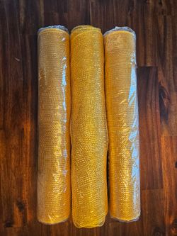 Gold Deco Mesh Rolls (Set of 3)