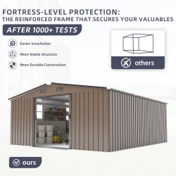 Campcraft 10*12ft 0.23mm color steel plate, surface protective film, Two daylight Windows, A practical and thoughtful gift,two colors can be freely se